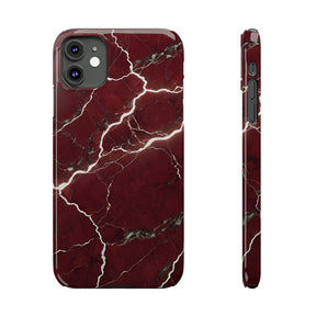 Burgundy Marble - Slim Phone Case